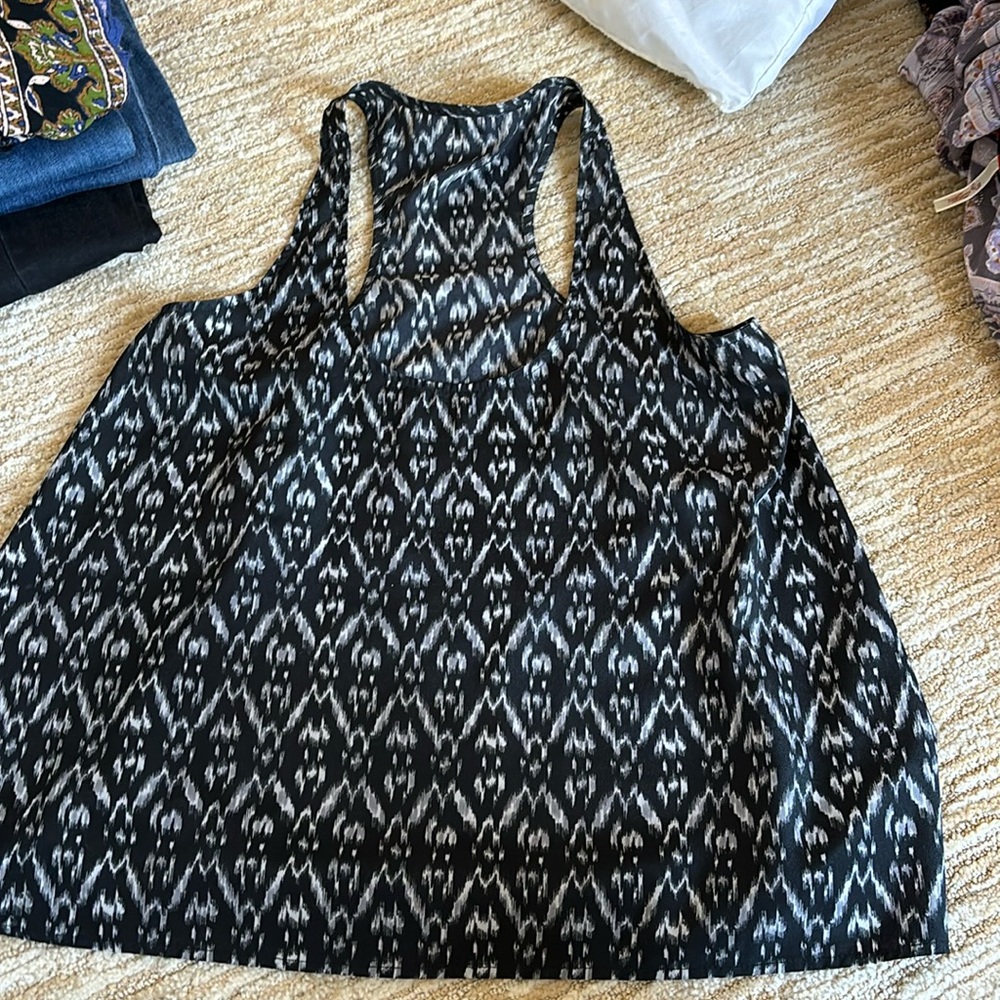 Ikat print racer back tank